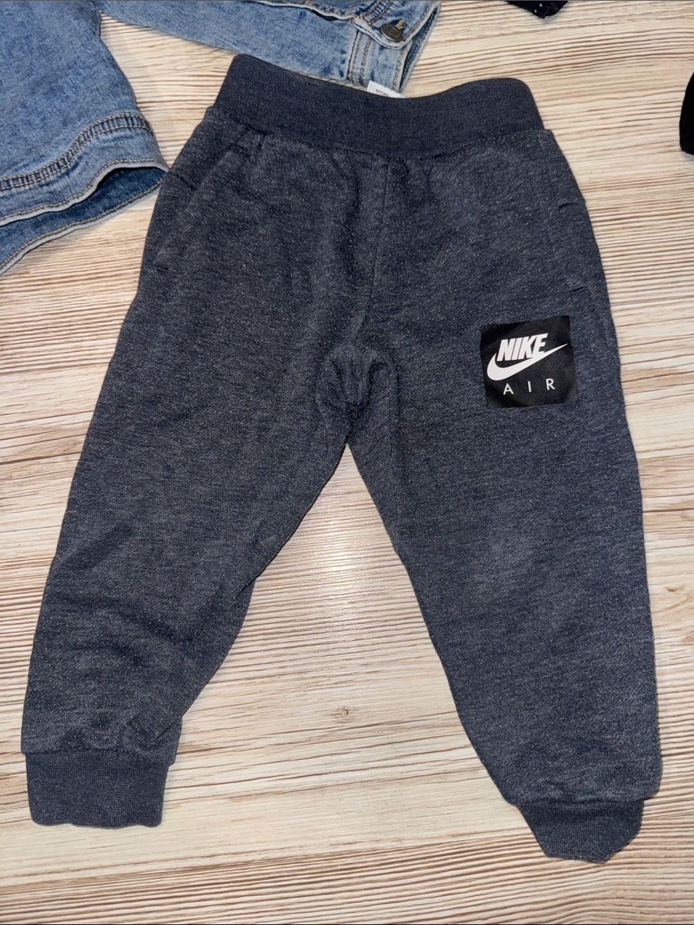 Nike Kids Charcoal Grayish/navy Sweatpants with Nike Air Patch